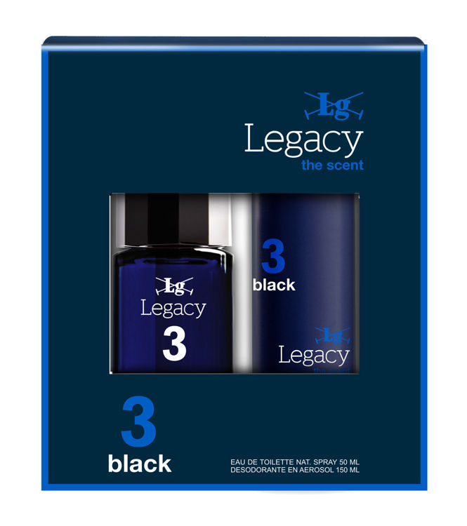 Imagen de Legacy Estuche de Hombre 3 Black  50 ml + Desodorante Spray