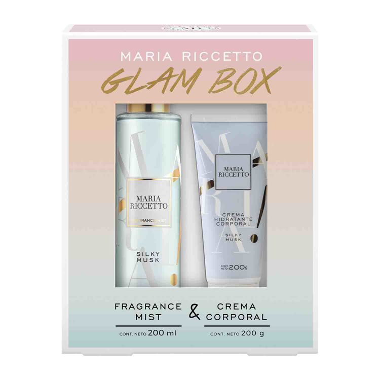 Imagen de María Riccetto Estuche Glam Box Silky Musk Body Mist 200 ml + Locion Corporal 200 ml