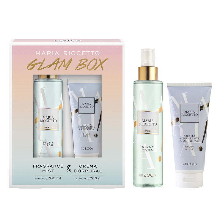 Imagen de María Riccetto Estuche Glam Box Silky Musk Body Mist 200 ml + Locion Corporal 200 ml