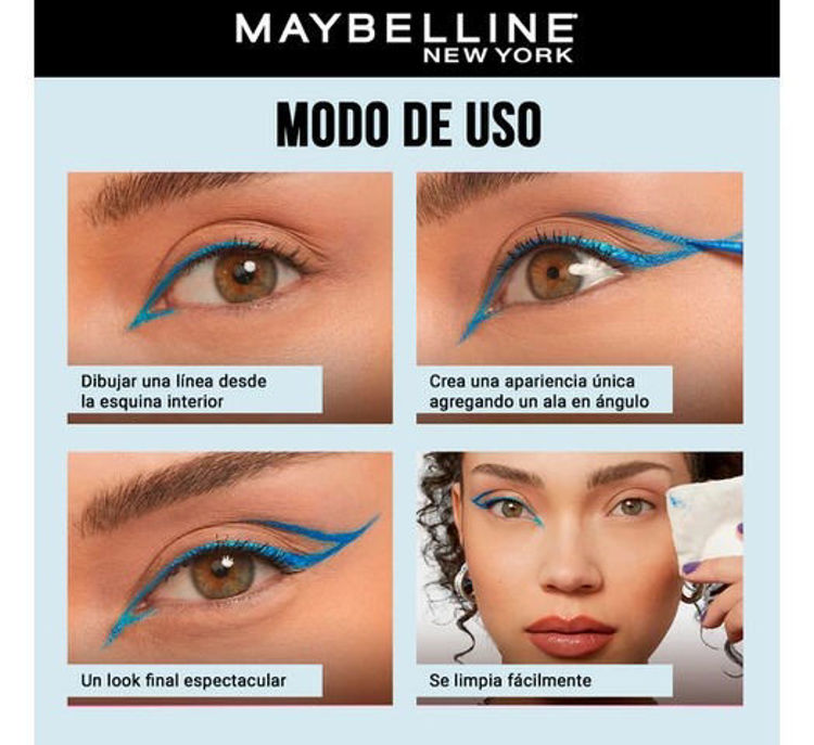 Imagen de Maybelline Delineador Attoo Liner Play Liquid WP Ride Celeste - 7ml