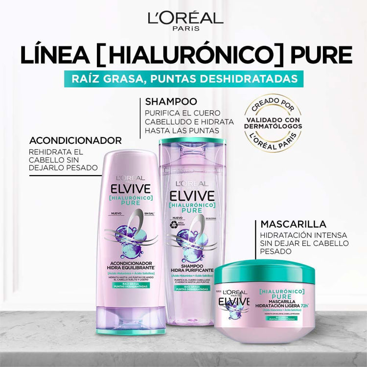 Imagen de L'Oréal Paris Shampoo Elvive Hialurónico Pure 200 ml