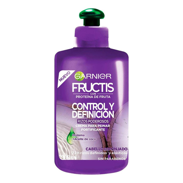 Imagen de Garnier Fructis Crema De Peinar Control Rizos Poderosos  300 ml