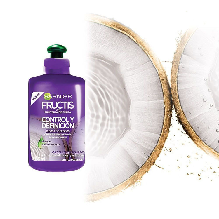 Imagen de Garnier Fructis Crema De Peinar Control Rizos Poderosos  300 ml