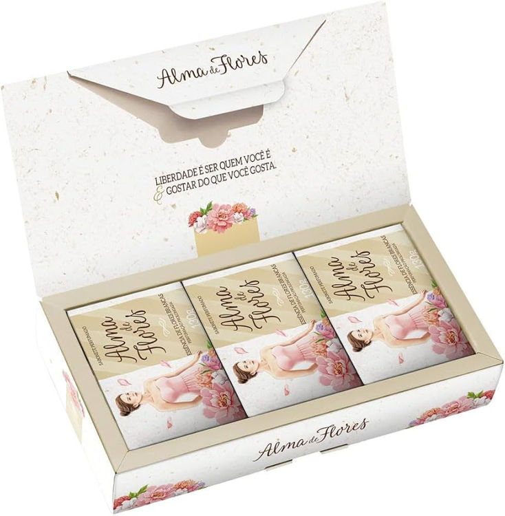 Imagen de Alma De Flores Estuche  con 3 Jabones - Flores Blancas