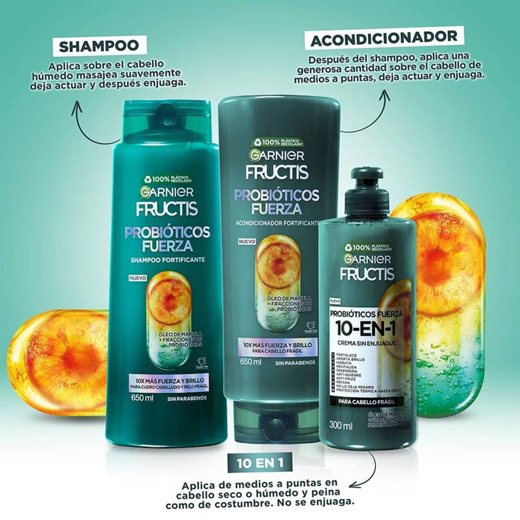 Imagen de Garnier Fructis Shampoo Probióticos Fuerza 650 ml
