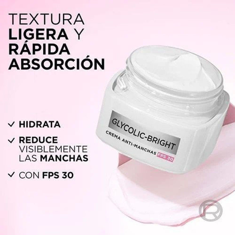 Imagen de L'Oreal París  Crema Día Glycolic Bright con FPS30 50ml