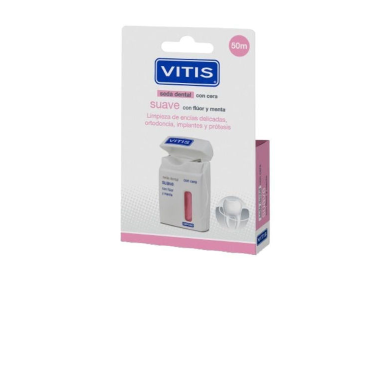 Imagen de Vitis Seda Dental Con Cera Suave Con Fluor Y Menta 50 Mt