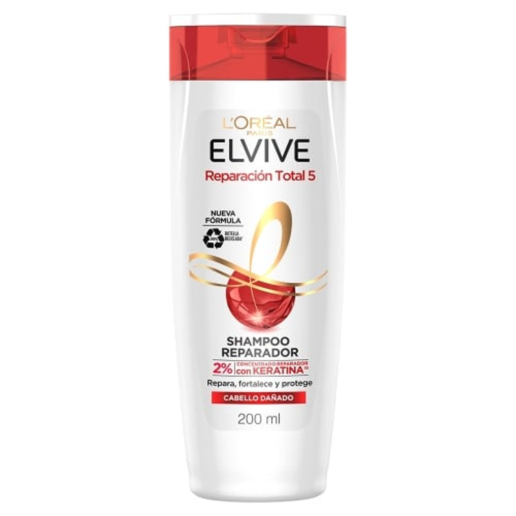 Imagen de L'Oreal Paris Shampoo Elvive  Reparacion Total 5+ Keratin 200 ml