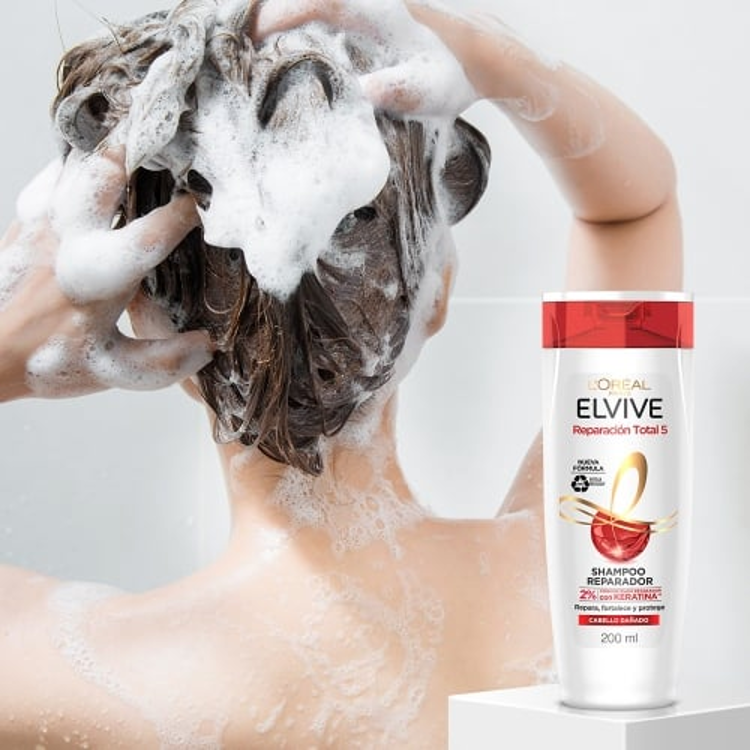 Imagen de L'Oreal Paris Shampoo Elvive  Reparacion Total 5+ Keratin 200 ml