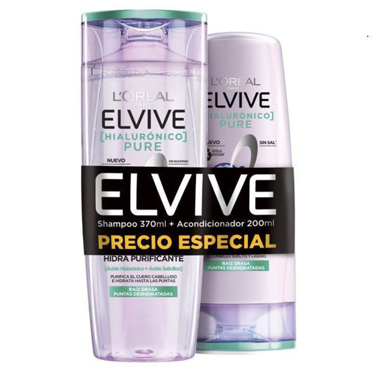 Imagen de L'Oréal Paris  Elvive Packs  Hidra Hialuronico Shampoo 370 + Acondicionador 200