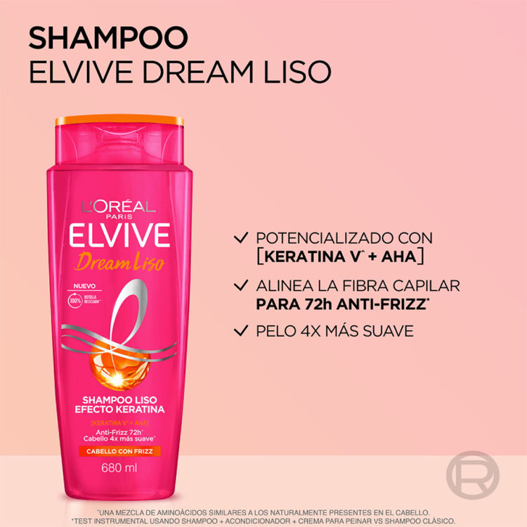 Imagen de Elvive Shampoo Liso Efecto Keratina 200 Ml